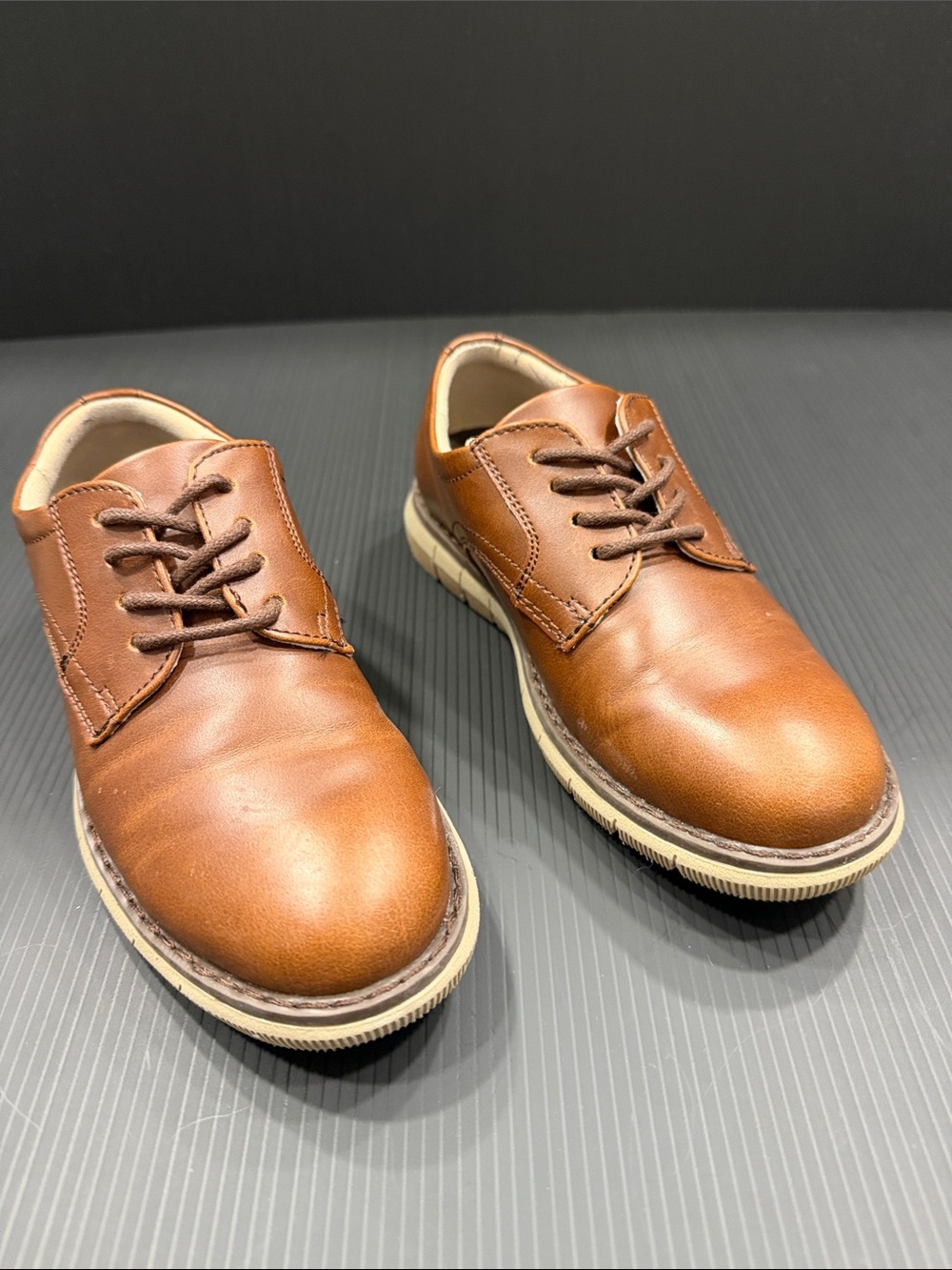 Kids Brown Dress Shoes with Lace-Up Closure